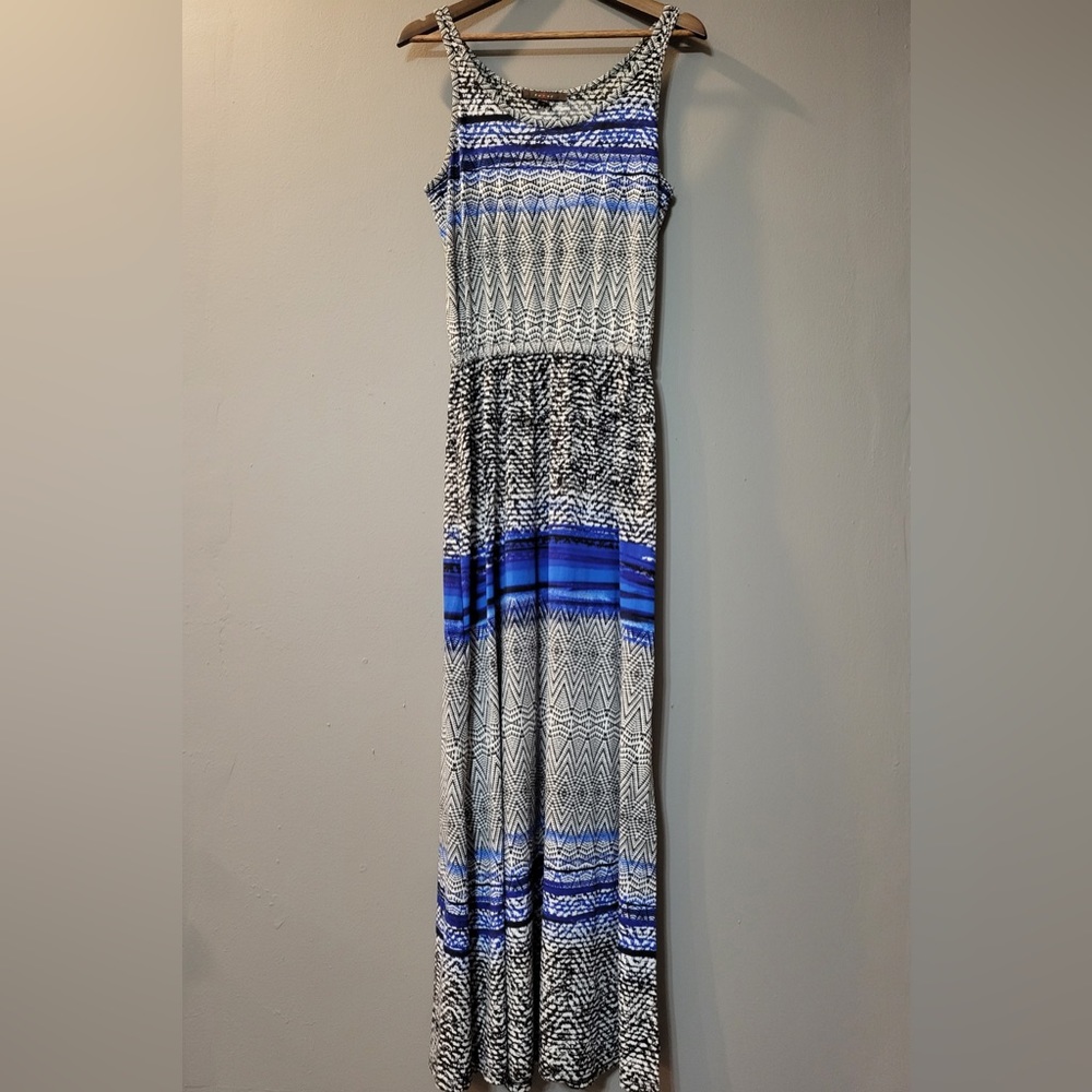 Fever Royal Blue Maxi Dress with Side Slits | Size XS